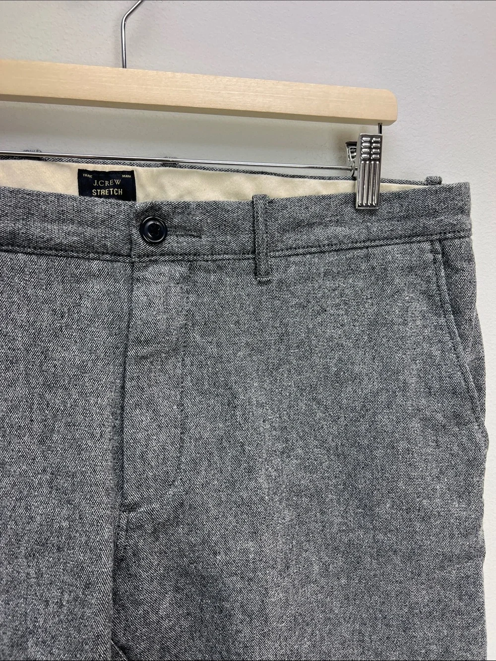 J. Crew 484 Stretch Dress Pants Black White Twill Mens 36 X 30 Classic